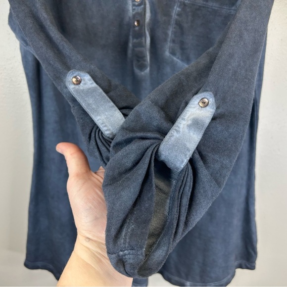 Casual Studio Cotton Dark Blue Long Sleeve Henley Shirt size Womens L casual - Picture 6 of 11